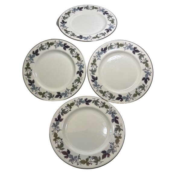 Royal Doulton Burgundy Salad Plates TC1001 8" English Translucent China England - Picture 1 of 7